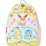 Pokemon Pastel Gingham Cafe Triple Pocket Backpack