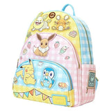 Pokemon Pastel Gingham Cafe Triple Pocket Backpack