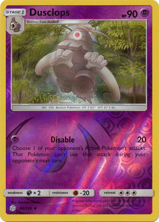 Dusclops 84/236 REVERSE HOLO UNCOMMON